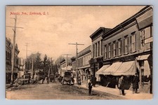 ATLANTIC AVENUE LYNBROOK LONG ISLAND NEW YORK CARS SHOE SIGN POSTCARD (c. 1910) picture