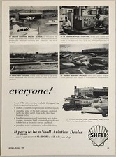 1959 Print Ad Shell Aviation Fuel & Oil Airplanes at USA Airports picture