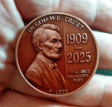 Historic Lincoln 3D Commemorative Final Issue Coin - 1909-2025 - Challenge Coin picture
