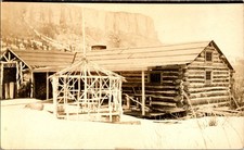 c1910 Glendoris Inn Savoy SD Spearfish Canyon Latchstring RPPC Snow Scene picture