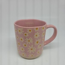 Opalhouse Floral Bonjour Mon Amour Daisy Flower Pink Ceramic Coffee Cup Mug Gift picture