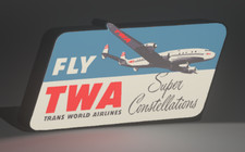 Lighted TWA w/ Constellation Sign – USB Powered – Vintage Style Aviation picture