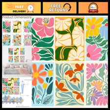 Clendo 6 Packs Paint by Numbers Kit for Adults, Easy Flowers Adult Paint by Numb picture