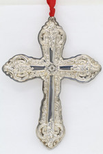 1996 Wallace Sterling Silver Grand Baroque Christmas Cross Ornament W/ Box Pouch picture