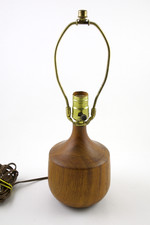 Vintage Mid Century Danish Modern Solid Teak Table Desk Lamp picture