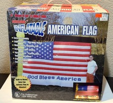 Gemmy Giant 6x8 Inflatable Light Up God Bless America American Flag Built in Fan picture