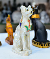 Amazing Figurine Gemstone Bastet Cat Pharaonic Handmade Statue from Egypt picture