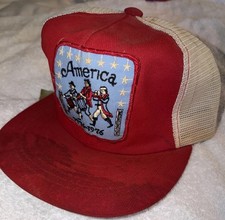 Rare Vintage 1976 America Bicentennial Patch Mesh Trucker Hat picture