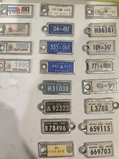 20 Vintage War Amps Canada Ontario Licence Plate Key Tags 1960-1990 Lot picture
