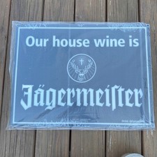 NOS Jagermeister Our House Wine Is Acrylic Bar Sign Tacker Man Cave Decor picture