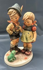 Timid Little Sister #394 Vintage Hummel Figurine Girl & Boy With Frog 1972 picture