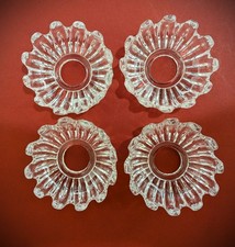 Baccarat Crystal Chandelier Bobeches Signed Set of 4 picture