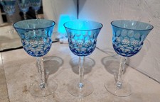 Set 3 Waterford Crystal Simply Pastel Blue Water Goblet 4030934 Glass 8 3/8