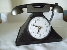 Large All Metal Quartz Desk Clock Antique Style Telephone Shape New USA Movement picture