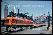 R DUPLICATE SLIDE - Milwaukee Road MILW E-2 Bi-Polar Electric Pass Scene Seattle picture