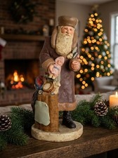 Vintage 1987 Signed Don Ephraim Santa Figurine Hunting Creek Folk Art 14.5