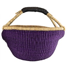 Ghanaian Bolga Basket, Purple, Large Size African Handmade picture