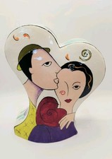 Vintage Virginia Seeley Signed 1998 Art Nouveau Couple Love Ceramic Figurine picture