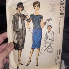 Vintage 1959 Cut McCall's 5136 Box Jacket, 3 gore skirts & cap - sz 12/ b 32 picture