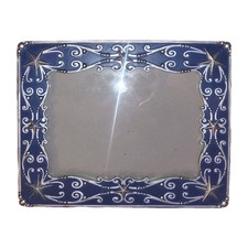 Vtg Embossed Photo Frame Blue & Silver by Montana Silversmith Western 5x7 picture