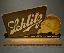 1940s Schlitz Beer Back Bar Sign not an easy Schlitz Beer sign to find anywhere. picture