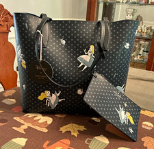 kate spade new york x Disney Alice in Wonderland Large Tote w/ Pouch Black/Blue picture