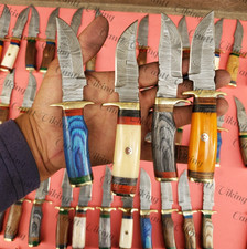LOT OF 40 PC CUSTOM HANDMADE DAMASCUS STEEL 6
