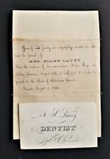 LOT 1866 antique new brunswick LAUNY dentist BUSINESS CARD & FUNERAL newark de picture
