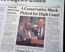 Clarence Thomas U.S. United States Supreme Court Nomination 1991 L.A. Newspaper picture