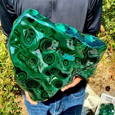 22LB Natural Polished Malachite Freeform Specimen Banded Green Mineral Home Dec picture