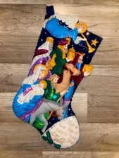 Rare FINISHED Bucilla THE PROCESSION Christmas Stocking Custom Stocking 86055 picture