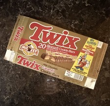 Vintage 1988 TWIX COOKIE CANDY BAR Box w/ Mickey Mouse Magic Moments Mobile Back picture