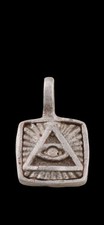 Antique Ww1 Ww2 Era Central Europe Masonic Pendant  800 Silver Mason Eye picture