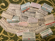 Vintage Pharmacy Drug Store Bottles Labels Unused Medicine Random Lot of 25 picture