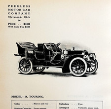 1908 Peerless Model 18 Touring Print Catalog Advertisement Automobilia F14F picture
