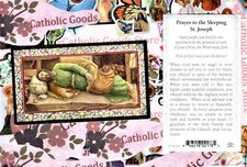 Prayer to the Sleeping St. Joseph - gold trim - Paperstock Holy Card picture