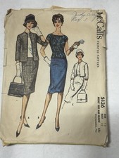 Vintage 1959 Cut McCall's 5136 Box Jacket, 3 gore skirts & cap - sz 12/ b 32 picture