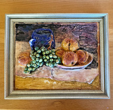 Vintage Italian Ceramic Still-Life Relief Art Work , Three Dimensional, c. 1950s picture