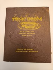 RARE Tonic Room Sunnyvale, California Restaurant, Bar Menu, Wine 1940's ? picture