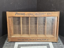 Vintage Peters High Velocity 22s Wood Glass Store Display Cabinet Ammo Case picture