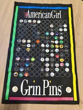 American Girl Grin Pins Banner w/ 51 Pins Vintage 90s States Bees picture