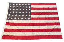 Antique 42 Star US Flag 1889-1890 Washington Statehood Large 60x79 Cotton RARE picture