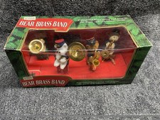 VTG 1995 Mr. Christmas 4 Piece Animated Musical Bear Brass Band - 21 Carols NIB picture