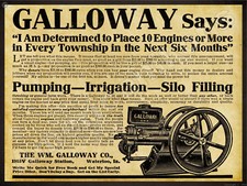 1912 Galloway Gas Engines New Metal Sign: Wm. Galloway Co. - Waterloo, Iowa picture