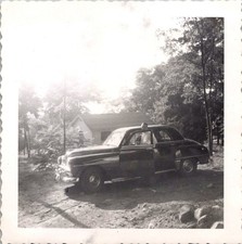 Vintage 1954 Photo Lake George NY Police Car Woods Cabin Black & White Original picture