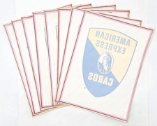 NOS Vintage 1967 American Express Sign Decal Lot 8pc X-Large AmEx Window Shield picture
