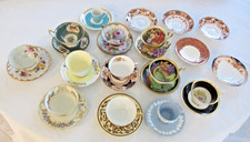 Vintage teacups and saucers variety English China, various patterns and sizes picture