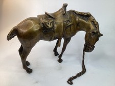 Vintage cast-metal horse 11.5” long 8” tall (k5) picture
