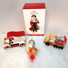 Lot 4 Retired HALLMARK Christmas SANTA Collection Ornaments picture