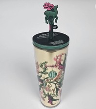 Starbucks 2024 Holiday Gold Mirror Ornament Floral Tumbler 24oz Venti New picture
